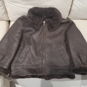 Leather shearling